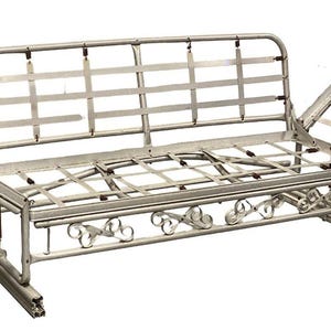 Mid-century Aluminum Patio/Outdoor Sofa Lounge/Daybed w/ Scrolling Base