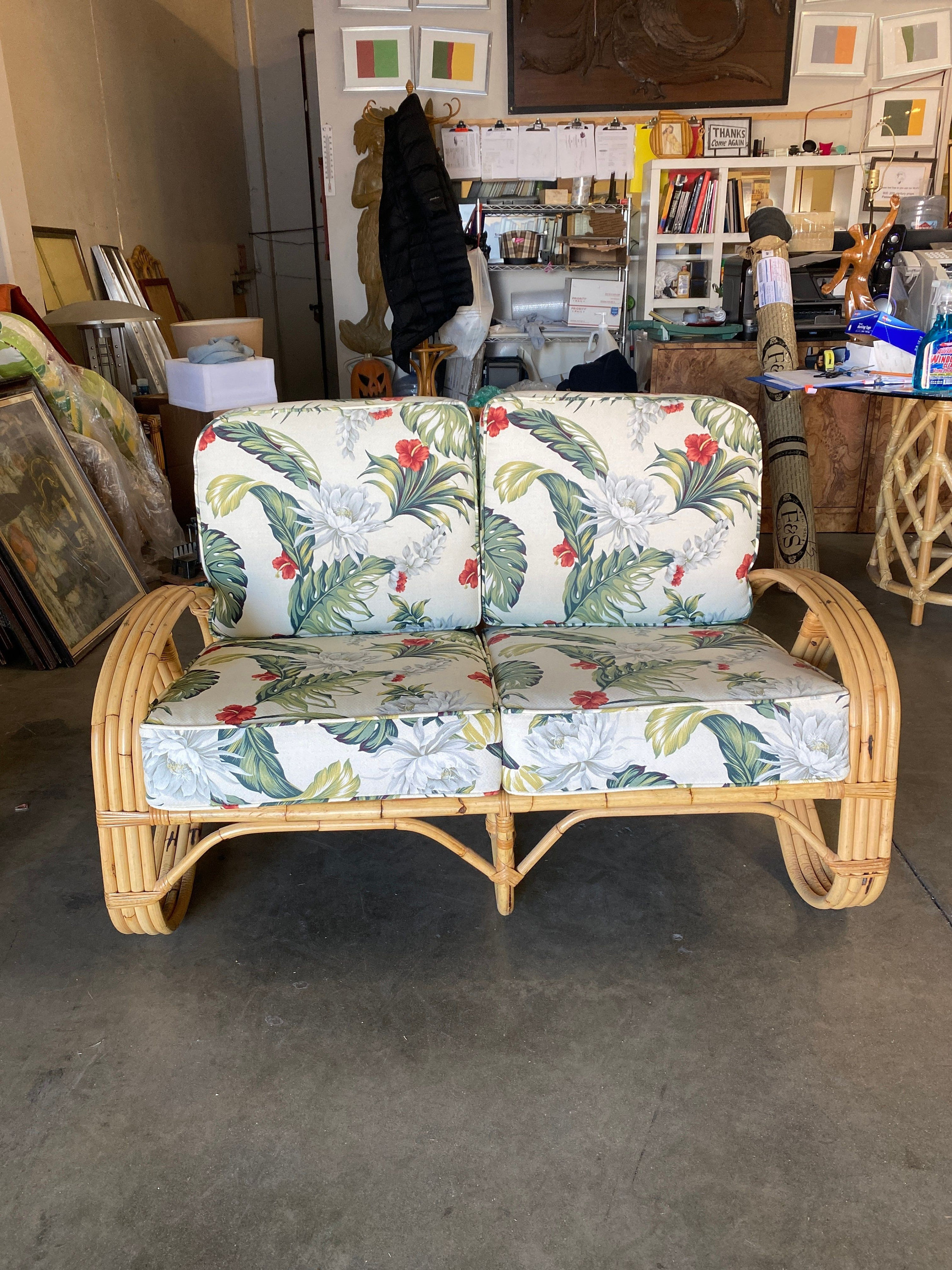 Restored 3/4 4-strand Round Pretzel Rattan Settee - Etsy