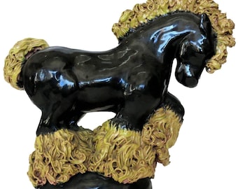 Mid-Century Studio Art Pottery Clydesdale Horse