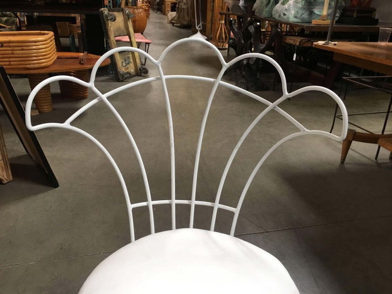 Mathieu Mategot Inspired French Wrought Iron Fan Back Patio Chairs, Set of Four image 3