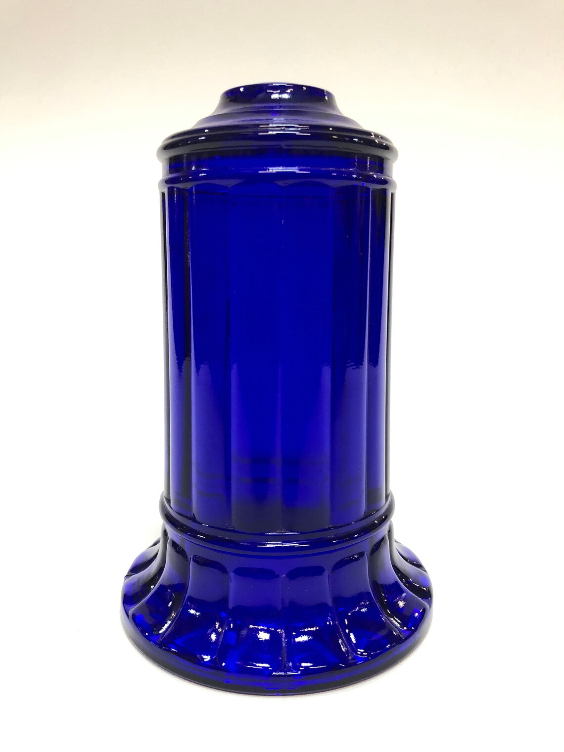Vianne Cobalt Glass Art Deco Cylander Lamp Shade Etsy
