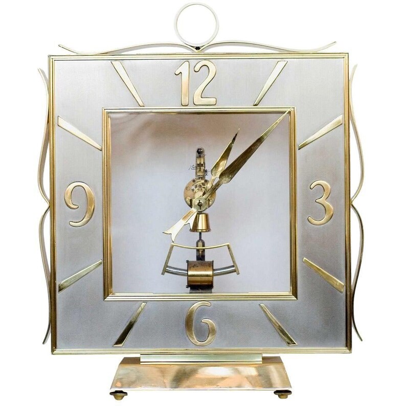 Kieninger & Obergfell German Regency Brass Mantel Clock image 1