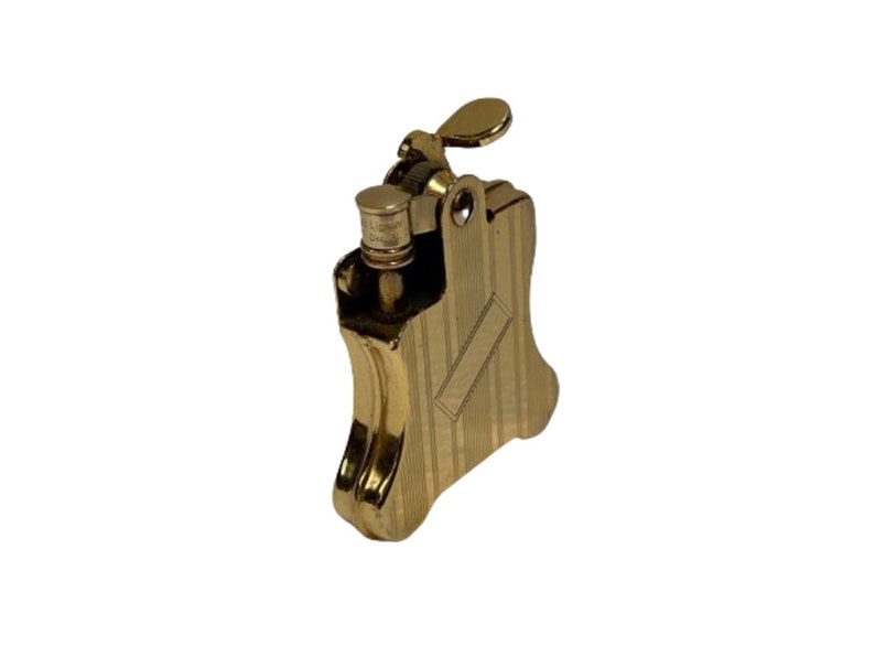 Gold Plated Ronson Banjo Stylish Design Petrol Lighter, Japan image 2