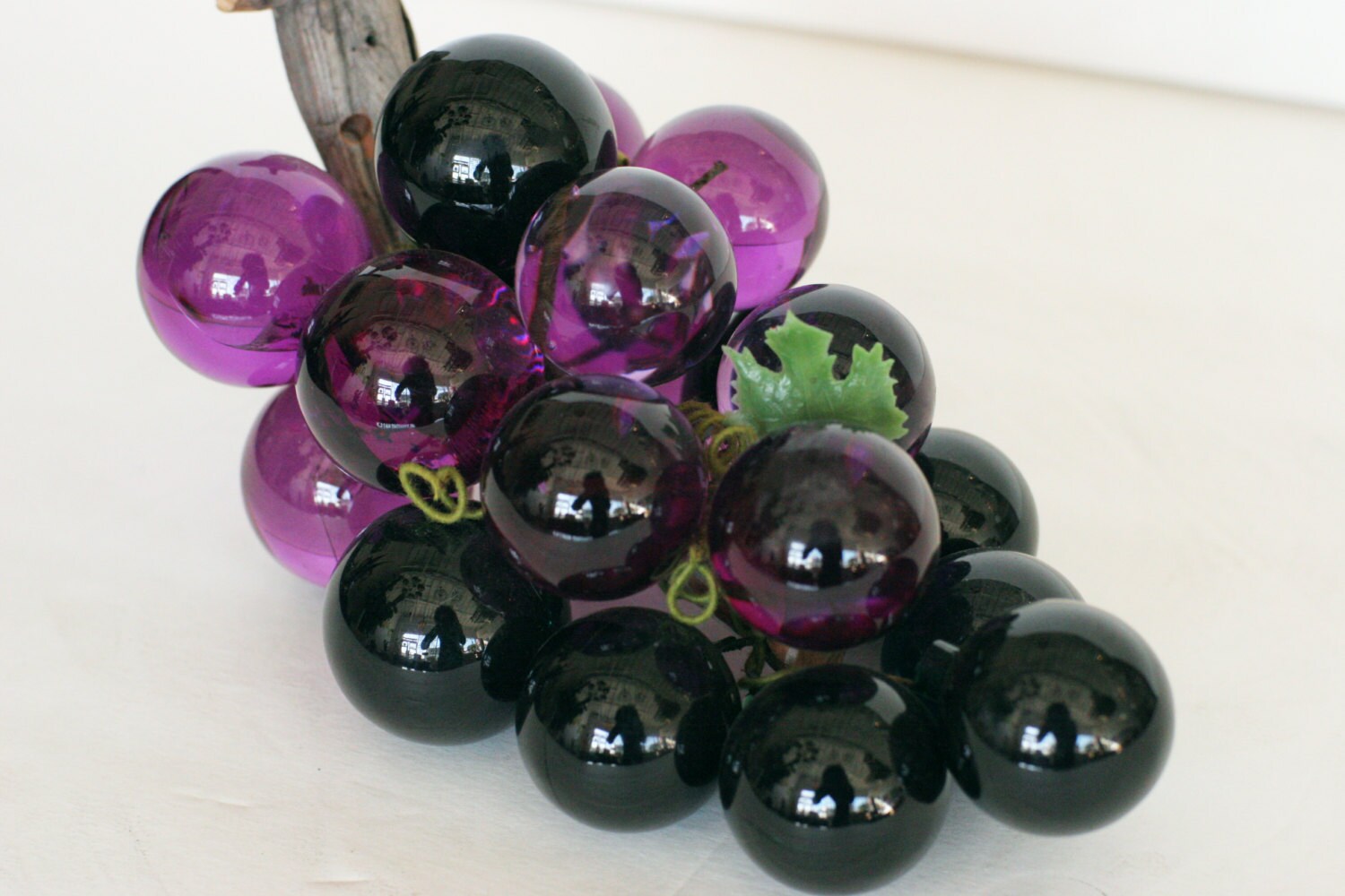 Vintage Mid Century Glass Lucite Puple Grape Cluster | Etsy