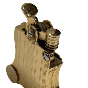 Gold Plated Ronson Banjo Stylish Design Petrol Lighter, Japan image 10