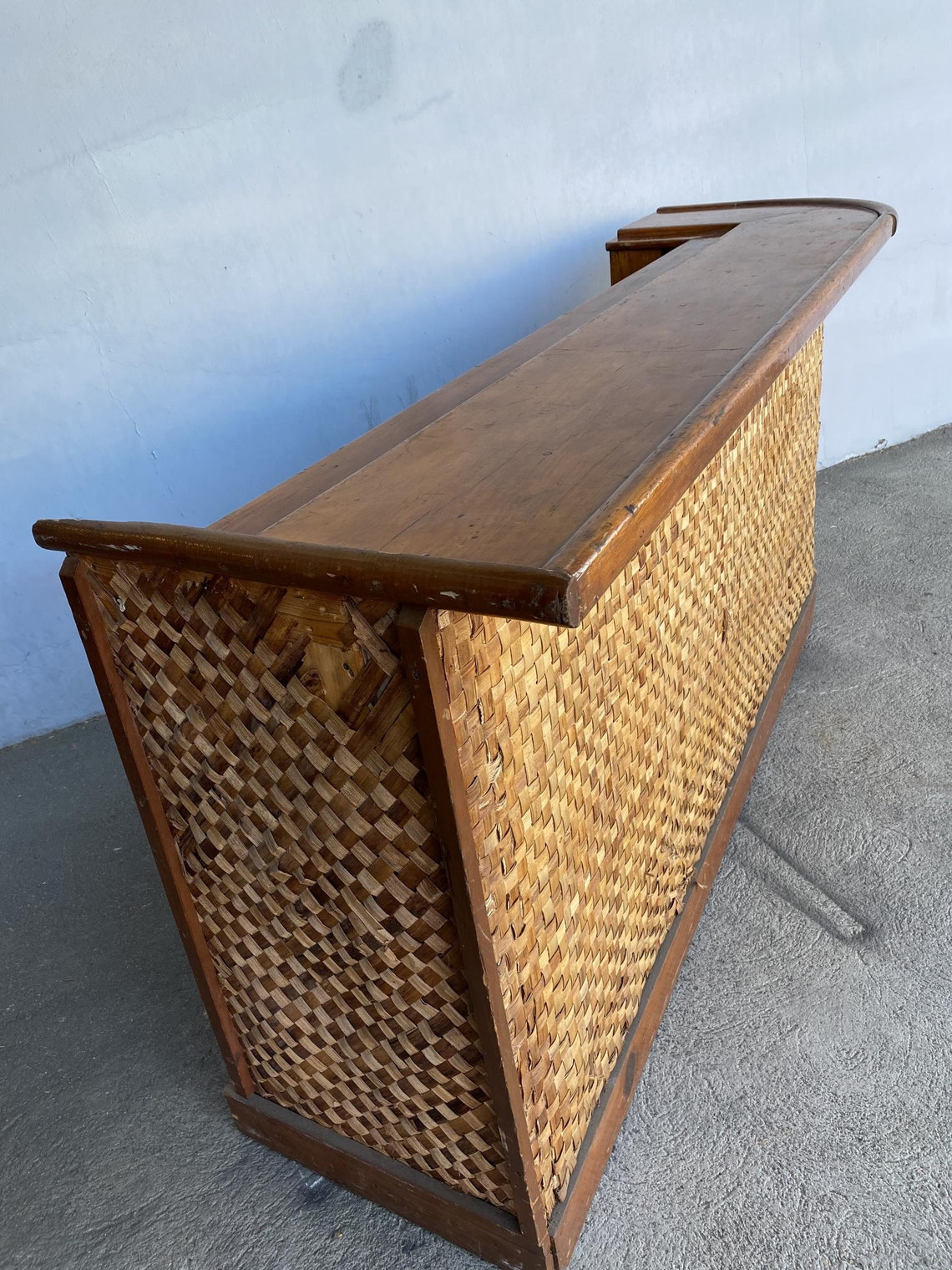 Restored Large 95 Tropical Mahogany Top Bar with Woven Etsy