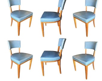 Mid-Century Modern Oak Dining Chairs, Set of Six