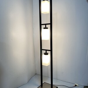 Asian Inspired Modernist Floor Lamp with Chrome Base image 2