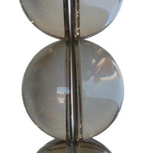 Large Stacked Three Large Crystal Ball Table Lamp image 1