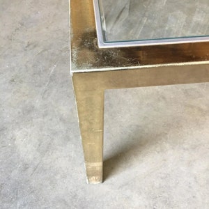 Milo Baughman Style Brass Glass Top Side Table image 6