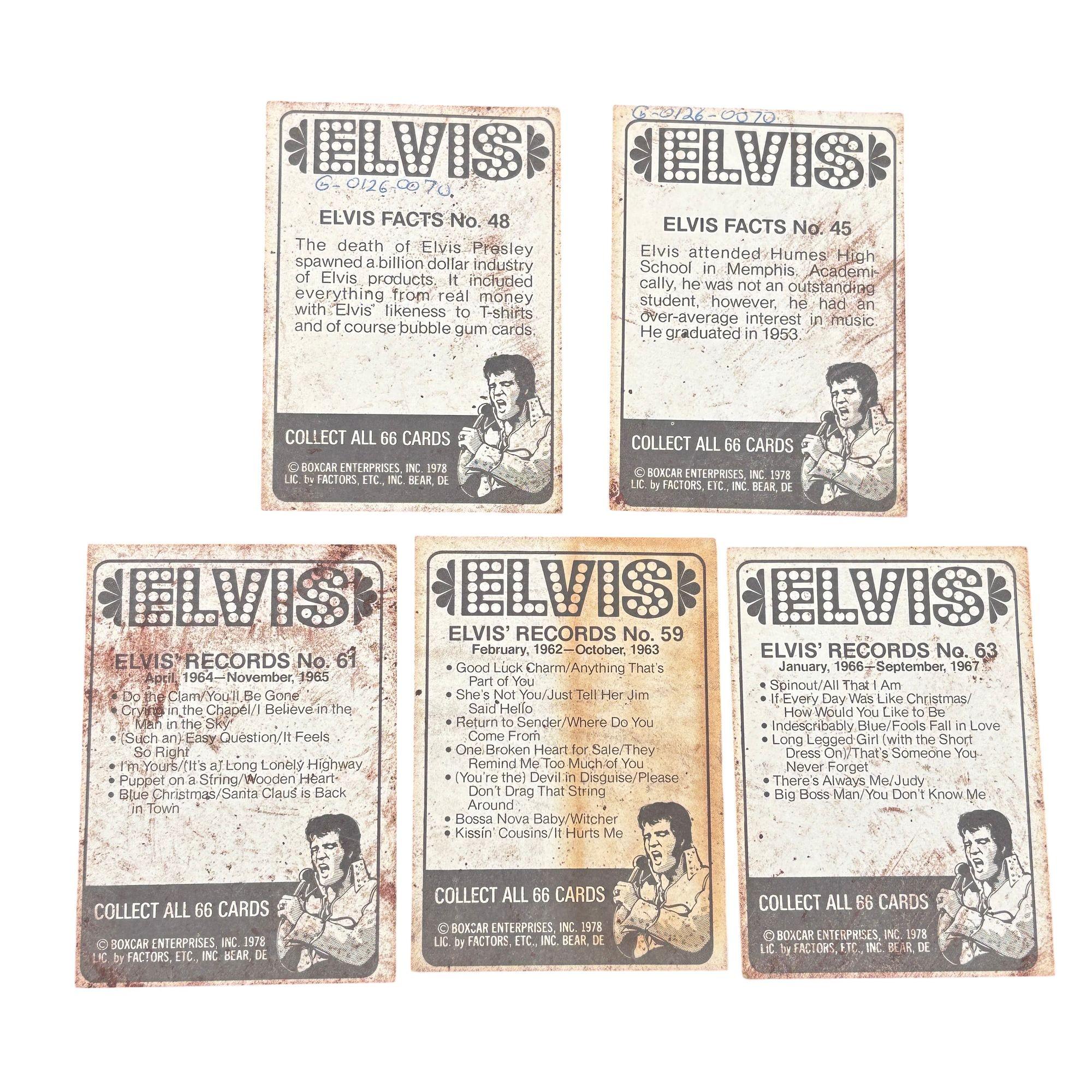 Vintage 1978 Elvis Presley Trading Card Set - Boxcar Enterprises