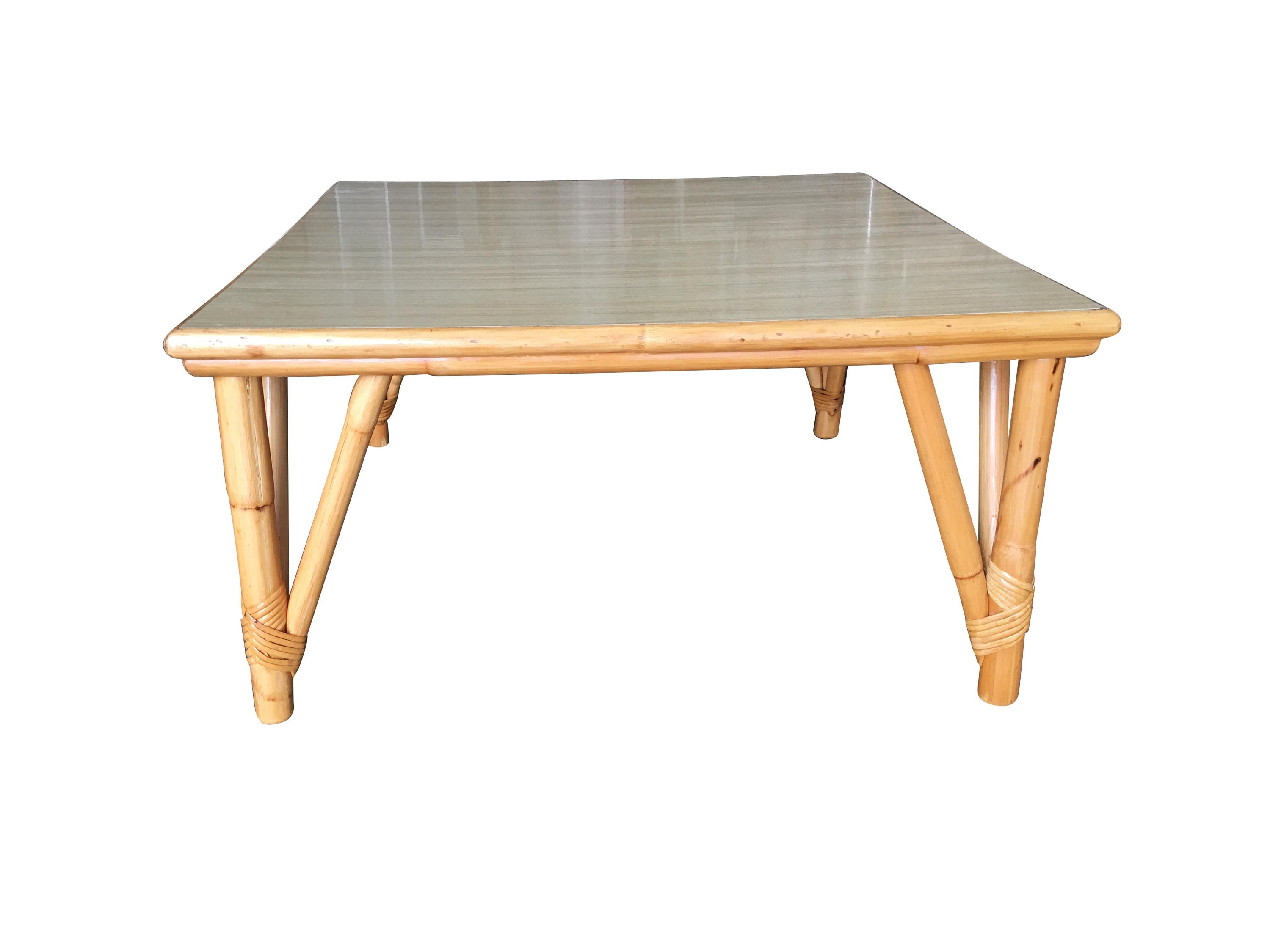 Large square rattan coffee table deals
