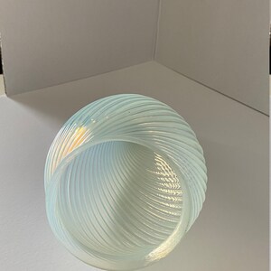1960s Vintage Opalescent Swirl Glass Bullet Ceiling Light Shade/ Globe with Silver Fitter image 4