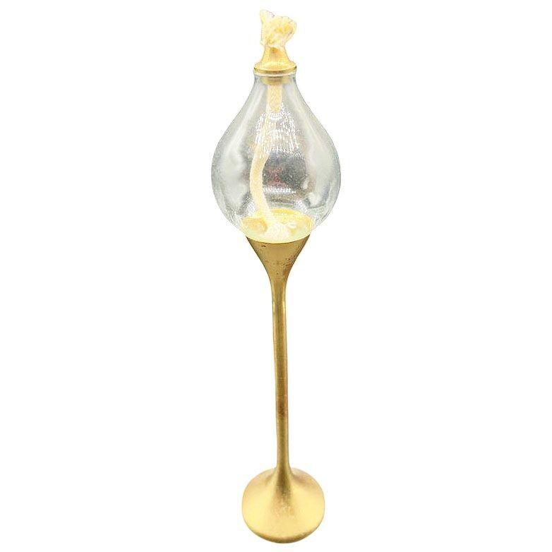 West Germany CDI Clear Dropsオイルランプ未使用品3本 Post Modern German Brass 