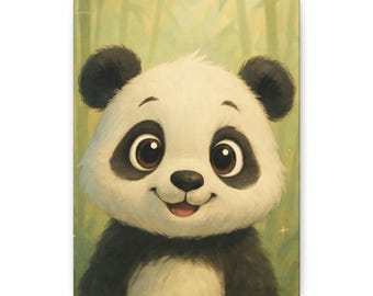 Adorable Panda Canvas Art Print: Nursery & Kids Room Decor