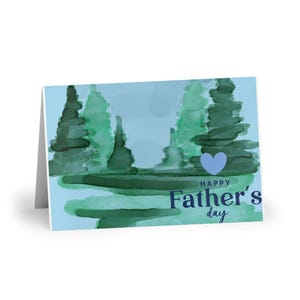 Cartes de voeux aquarelles pour la fête des pères | Paquet de 1 ou 10, Fête de papa, jeu de cartes artistiques, thème nature