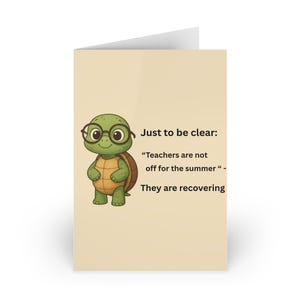 Endearing Teacher Recovery Greeting Cards - 1 or 10-Pack, Cute Turtle Design, Back to School, Thank You Cards, Teacher Appreciation, [...]