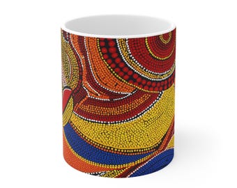 Vibrant Art Ceramic Coffee Mug: Colorful Home Decor Gift