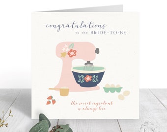 Bridal Shower Card | Bride-to-be | Cute Mixer Bridal Shower Card