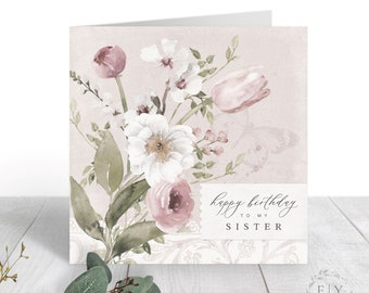 Sister Birthday Card | Birthday Card for Her | Floral Birthday Card