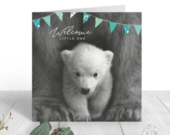 Baby Card | Baby Boy Card | Congratulations Baby Card | Bear Baby Card