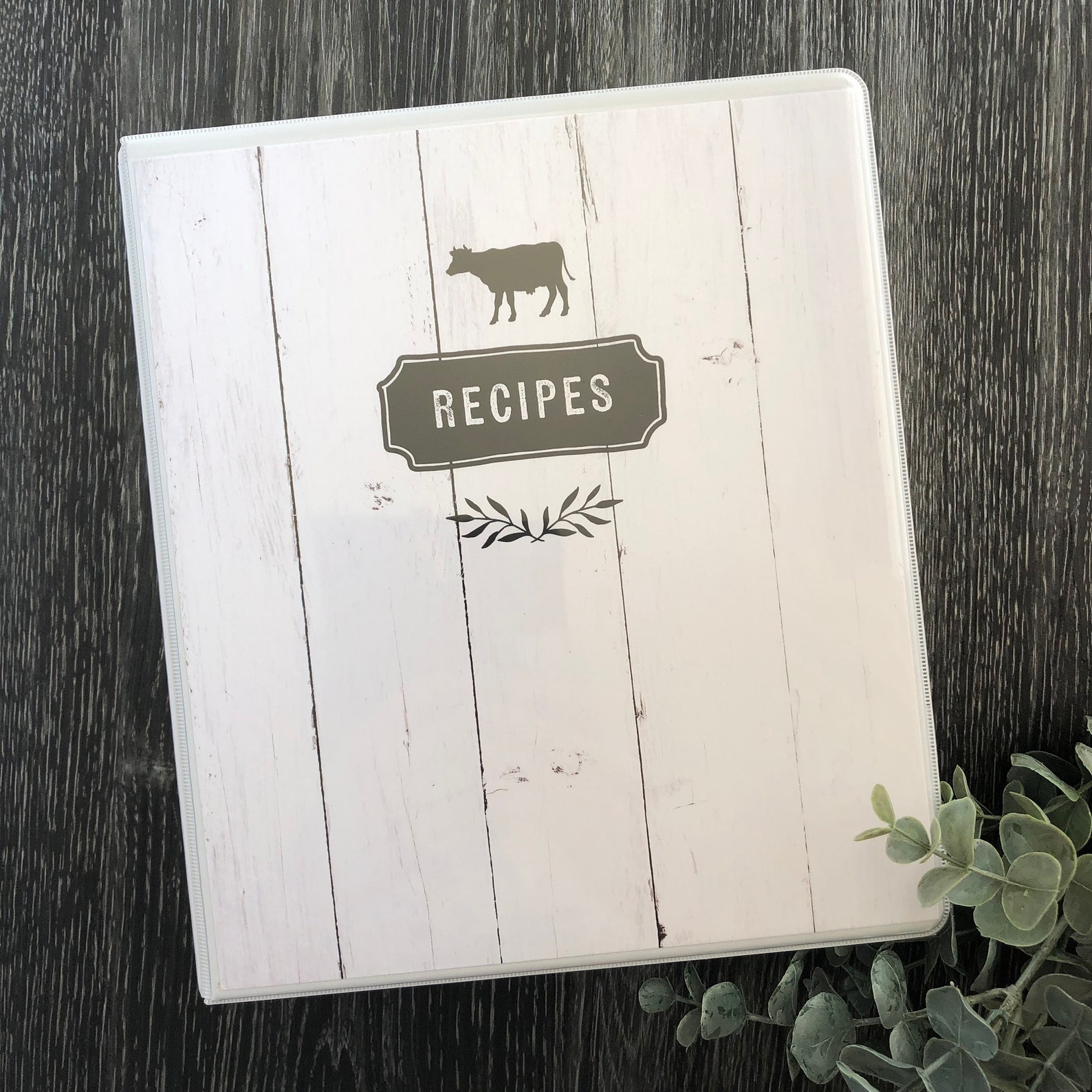 Binder Recipe Book with Recipe Cards & Dividers // Farmhouse Etsy
