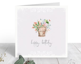 Flowers Birthday Card | Birthday Card for Her | Floral Birthday Card