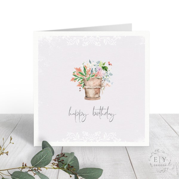 Flowers Birthday Card | Birthday Card for Her | Floral Birthday Card