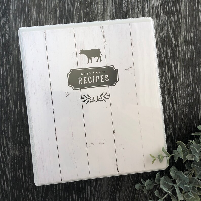 Binder Recipe Book with Recipe Cards & Dividers // Farmhouse Etsy