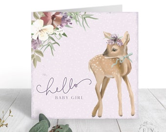 New Baby Card | Congratulations Baby Card | Baby Girl Card