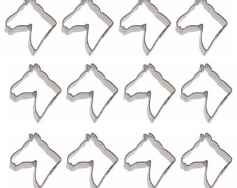 1 Dozen 12 Mini Horse Head Cookie Cutter 1.75'' Metal Farm Ranch | Cookie Cutters