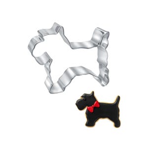 Cortador de galletas de metal con forma de perro Scottie de 8,9 cm (3,5 pulgadas) para repostería y golosinas para mascotas.