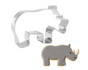 Rhino Rhinoceros 4.5'' Cookie Cutter Metal Safari Zoo Animal | Cookie Cutters