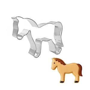Cortador de galletas de caballo de 4'' de metal, diseño de granja, rancho, cebra, fiesta de cumpleaños / Cortadores de galletas imagen 1