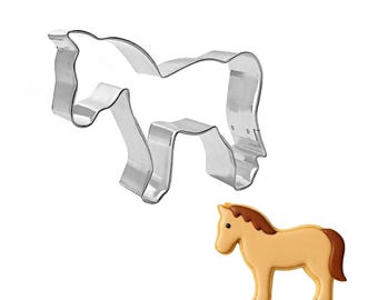 Cortador de galletas de caballo de 4'' de metal, diseño de granja, rancho, cebra, fiesta de cumpleaños / Cortadores de galletas