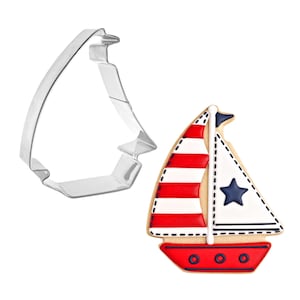Sailboat Cookie Cutter: Nautical Theme, Birthday Party, 4'' Metal