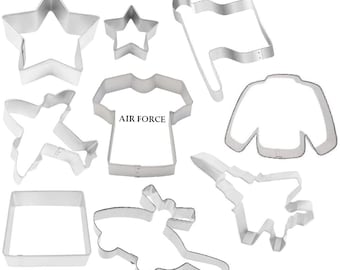 9 Piece Air Force Military Cookie Cutter Set Metal