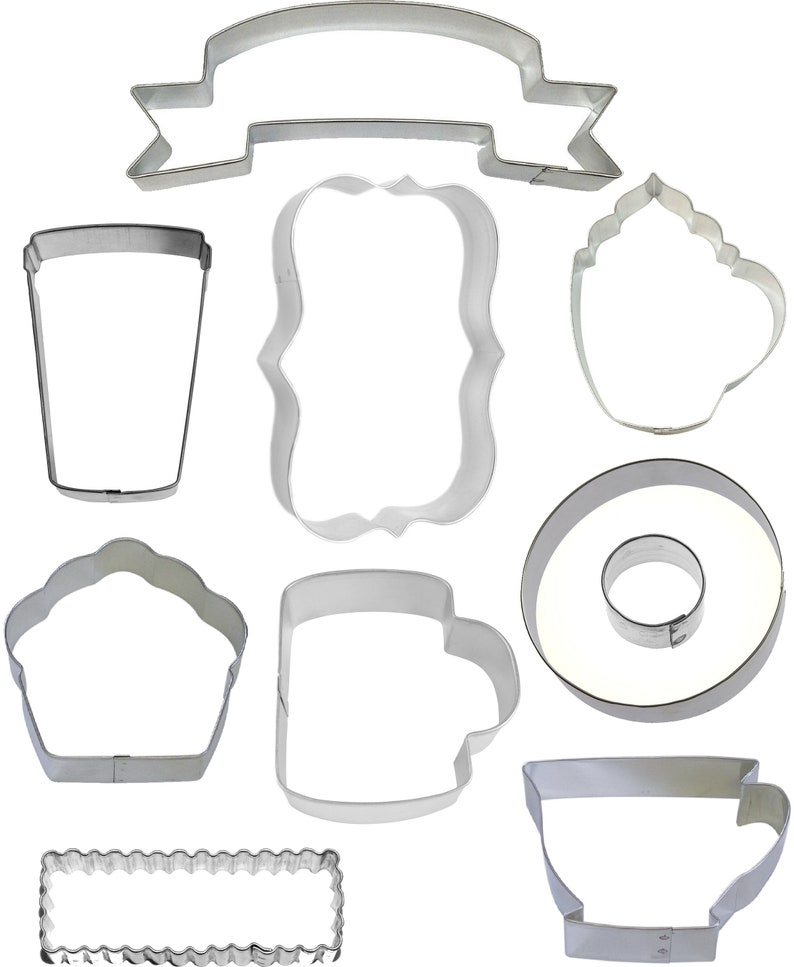 10 Piece Cafe Coffee Shop Cookie Cutter Set Donut Etsy