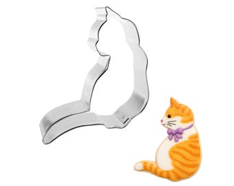 Curled Cat 3.75'' Cookie Cutter | Metal Pet Animal Treat Bakery