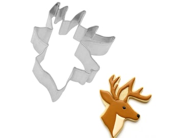 Deer Head 4.5'' Cookie Cutter Metal | Woodland Birthday Party | Hunting Animal | Cookie Cutters