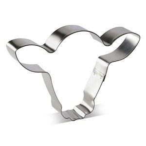 Steer Cow Head Face 5.25'' Cookie Cutter Metal Birthday Party Animal Sandwiches Freshies | Cookie Cutters