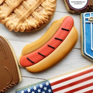 Hot Dog 4.25" Cookie Cutter | Metal BBQ Party Treat image 6