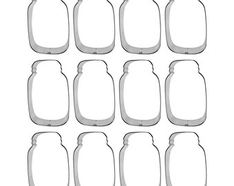 Lot de 12 emporte-pièces de 4,5 po., 12 pots Mason, cadeaux de mariage