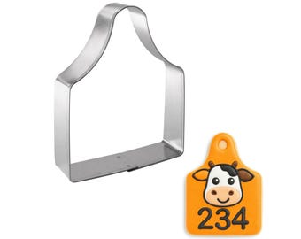 Animal Cow Ear Tag 4'' Cutting Board Cookie Cutter Metal | Cookie Cutters
