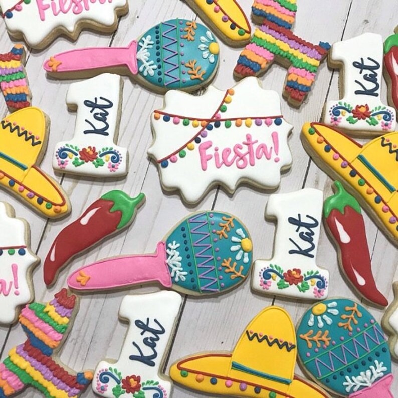 6 Piece Mexican Fiesta Cinco De Mayo Cookie Cutter Set Metal Etsy