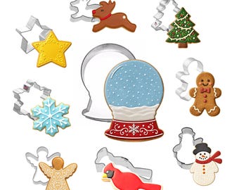9 Piece Snow Globe Christmas Cookie Cutter Set Metal | Cookie Cutters