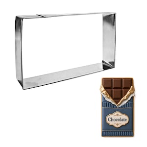 Rectangle 4.5'' Chocolate Bar Business Card Welcome Door Cookie Cutter Metal | Cookie Cutters