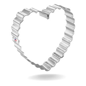 Fluted Scalloped Medium Heart 4&#39;&#39; Cookie Cutter Metal Love Valentine | Cookie Cutters