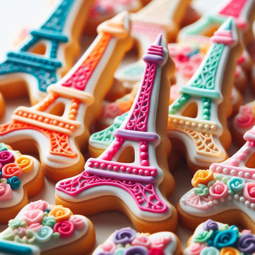 French Paris Theme Cookie Cutter Set - 6-Piece Tin Plated Steel Cutters (Eiffel Tower, Poodle, Bicycle & More)