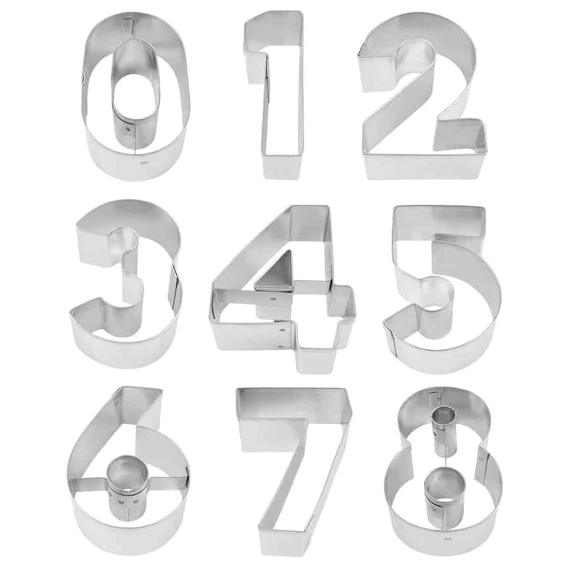 9 Piece Number Cookie Cutter Set New Metal Etsy